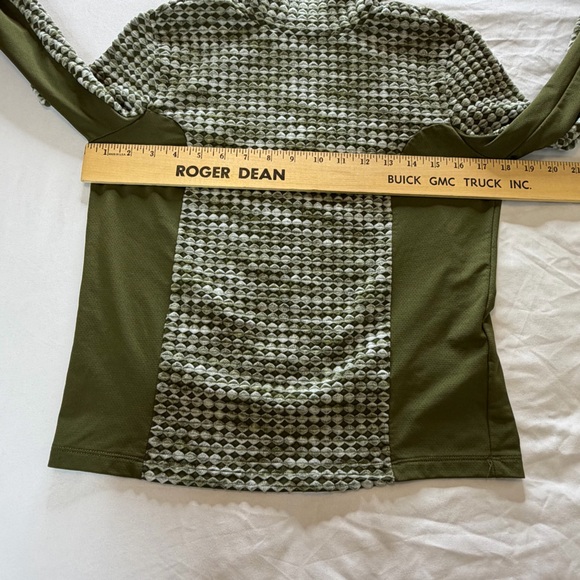 Nike Pro Hyperwarm Thermal Training Top Olive Green Textured Performance Medium - Picture 8 of 8